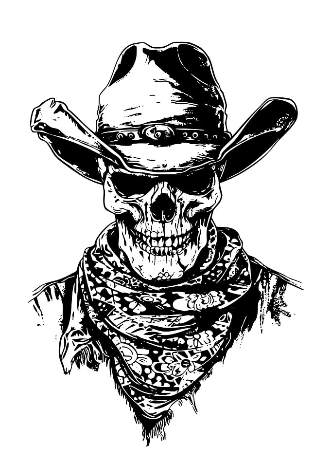 Skull Cowboy with Bandana