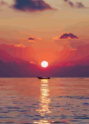 Sunset boat ride on the ocean
