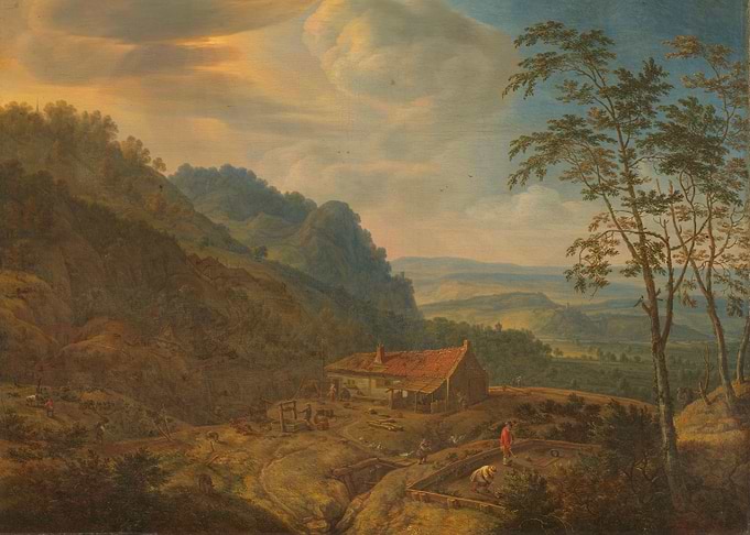 Pastoral Landscape with Farmhouse and Figures