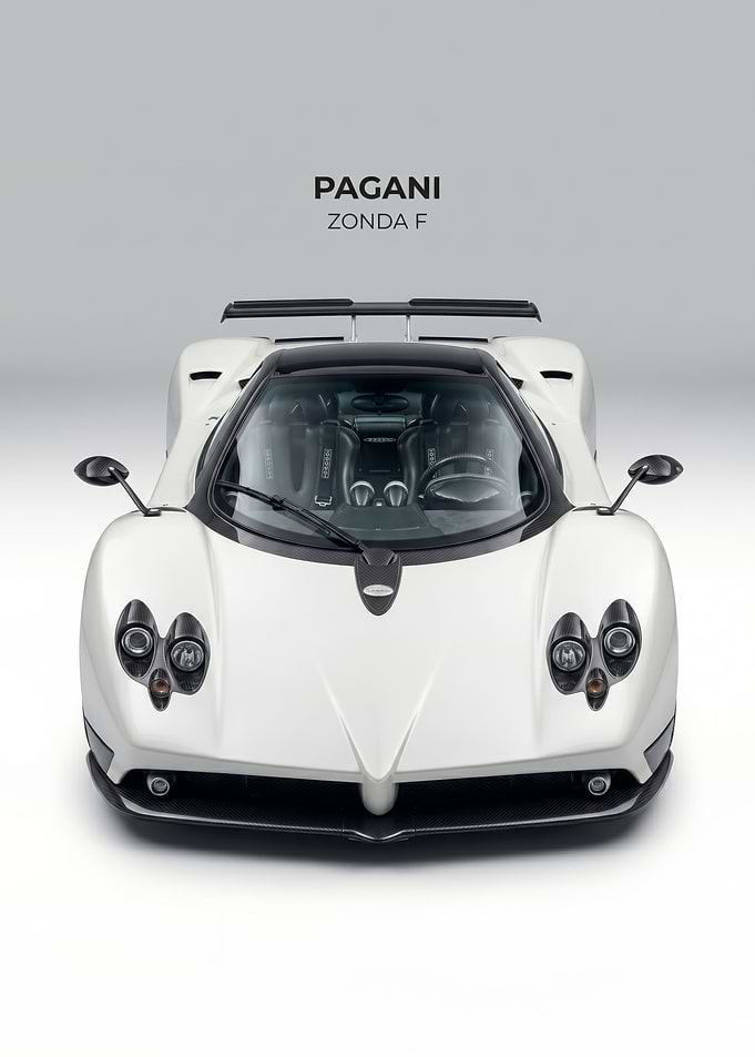 Pagani Zonda F White Supercar poster