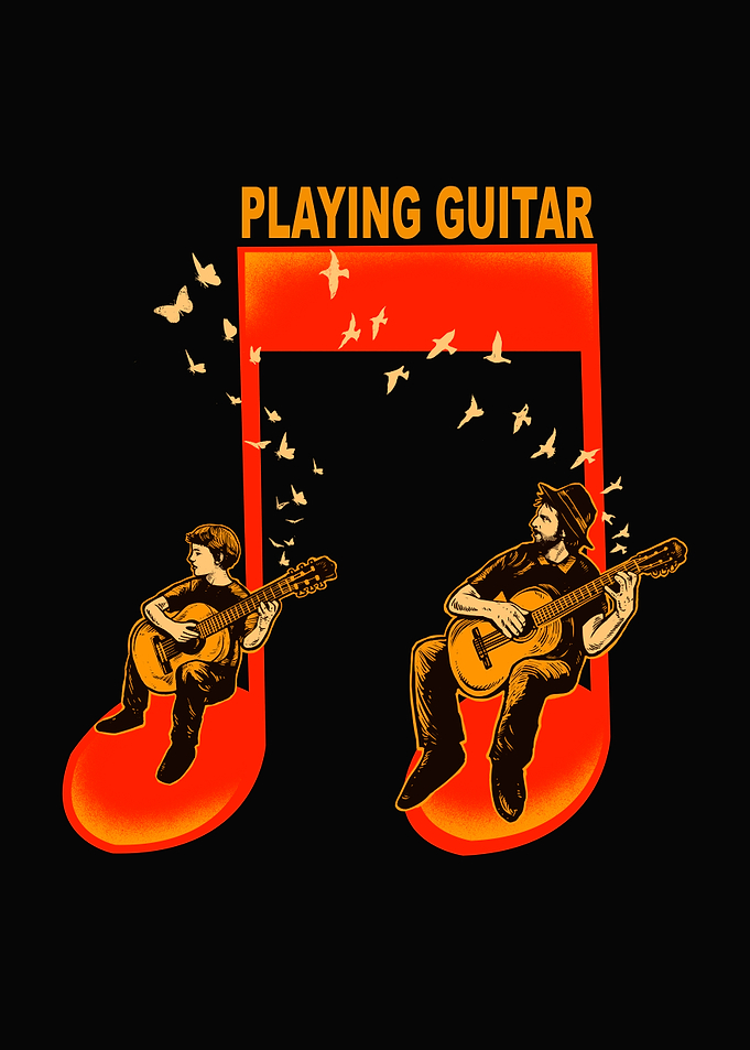 Father and Son - Playing Guitar