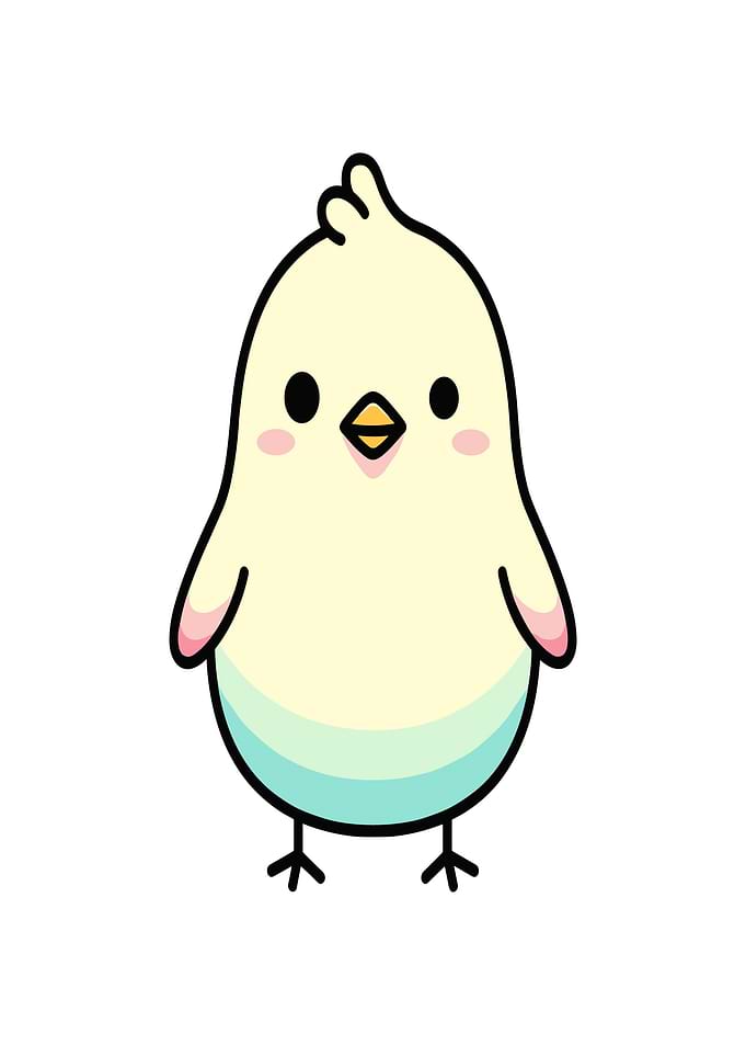 Cute Yellow Chick Illustration