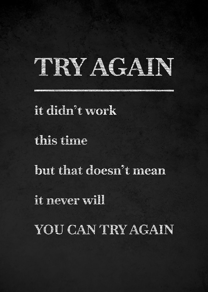 Try Again Motivational Text