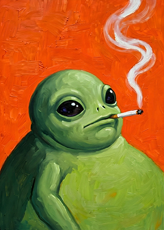 Green Alien Smoking