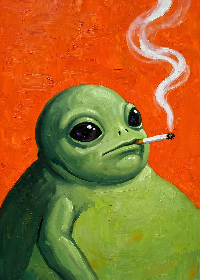 Green Alien Smoking