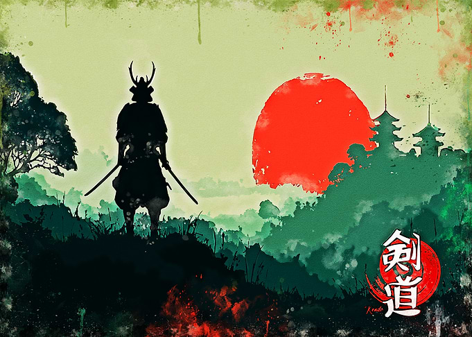 Samurai Warrior at Sunrise