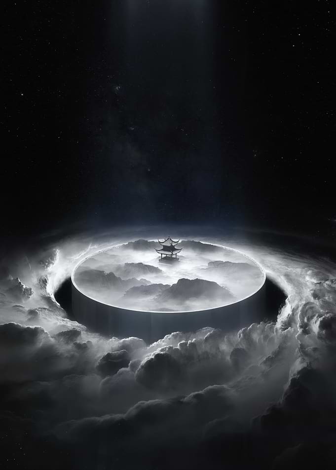 Mystical Pagoda in a Cloud Ring