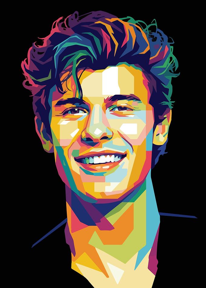 Colorful Pop Art Portrait of Shawn Mendes