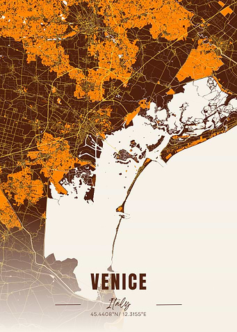 Venice Italy Map Art