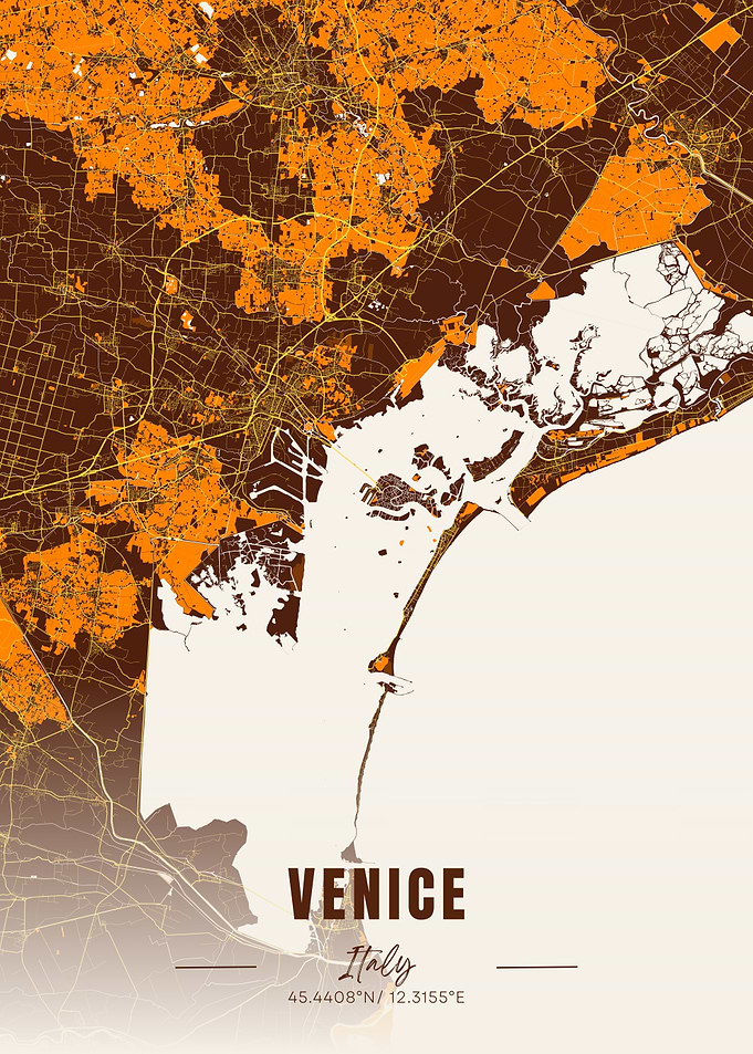 Venice Italy Map Art