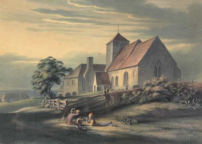 Pastoral Scene with Church and Figures