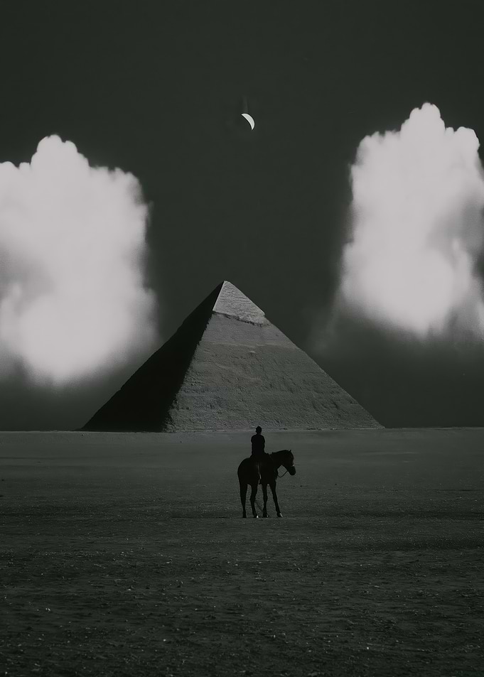 Rider Before Egyptian Pyramid