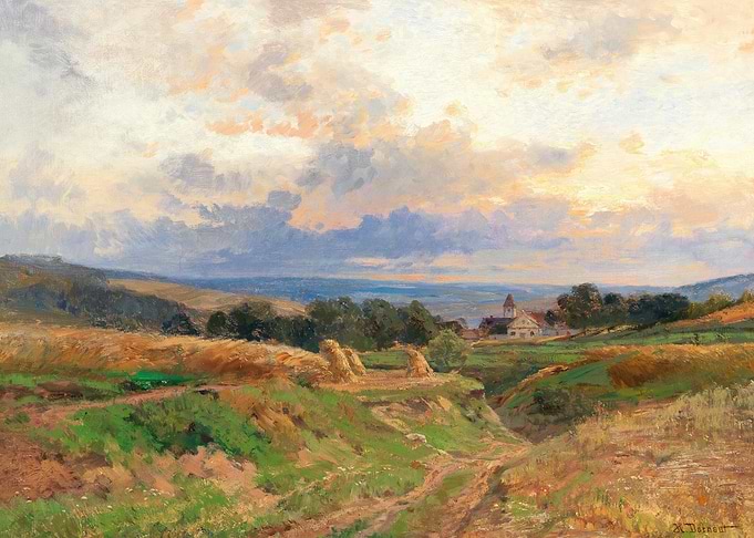 Rural Landscape at Sunset