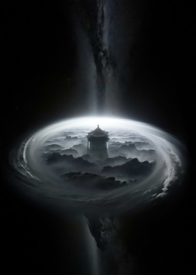 Mystical Pagoda in Cosmic Swirl