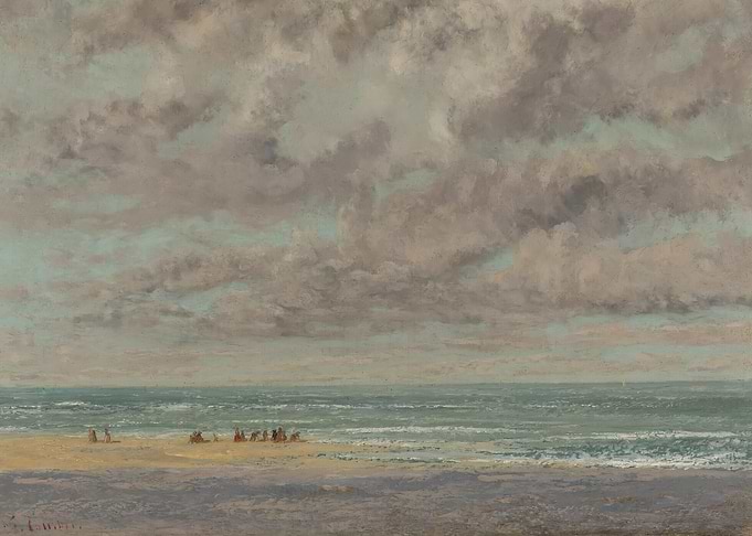 Beach Scene with Stormy Clouds