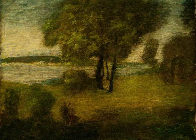 Impressionistic Landscape with Trees and Water