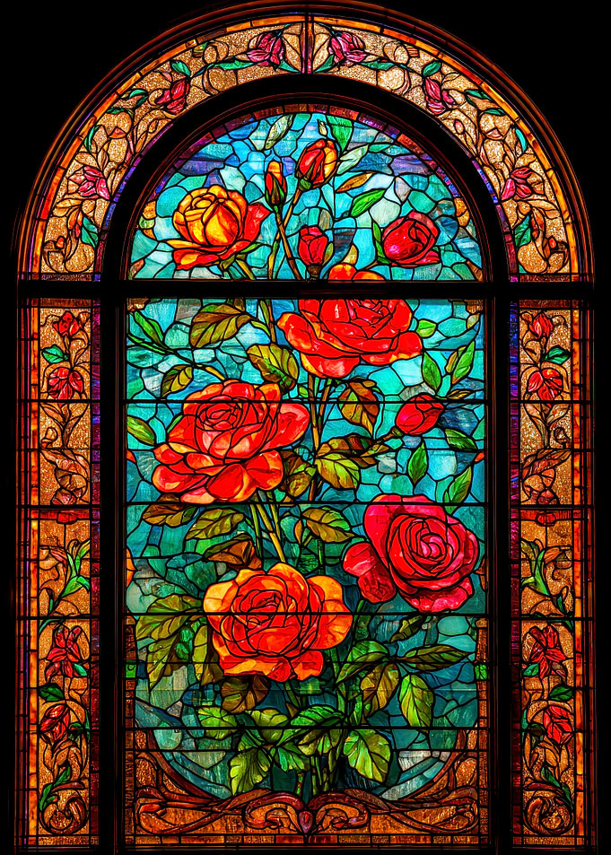 Stained Glass Rose Window