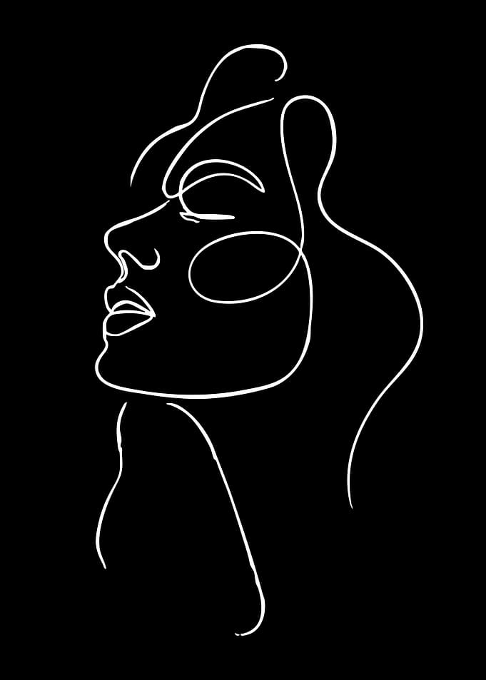 Minimalist Line Art of a Woman's Profile