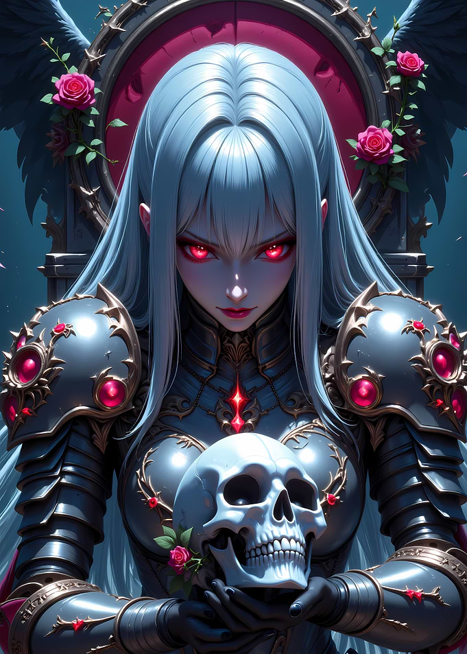 Gothic Warrior Holding Skull