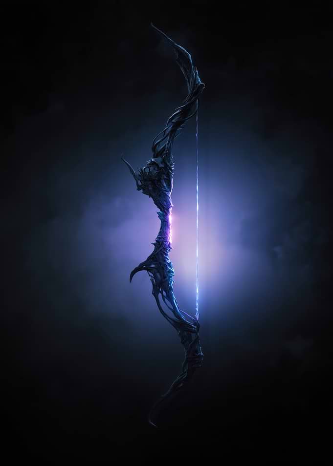 Dark Fantasy Bow with Purple Energy