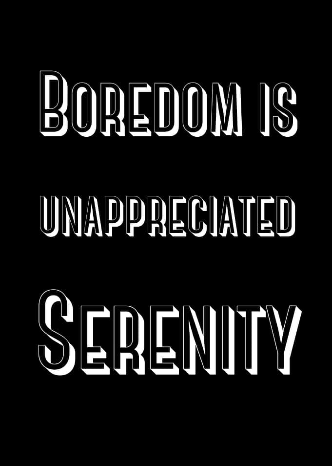 Boredom is Unappreciated Serenity text art