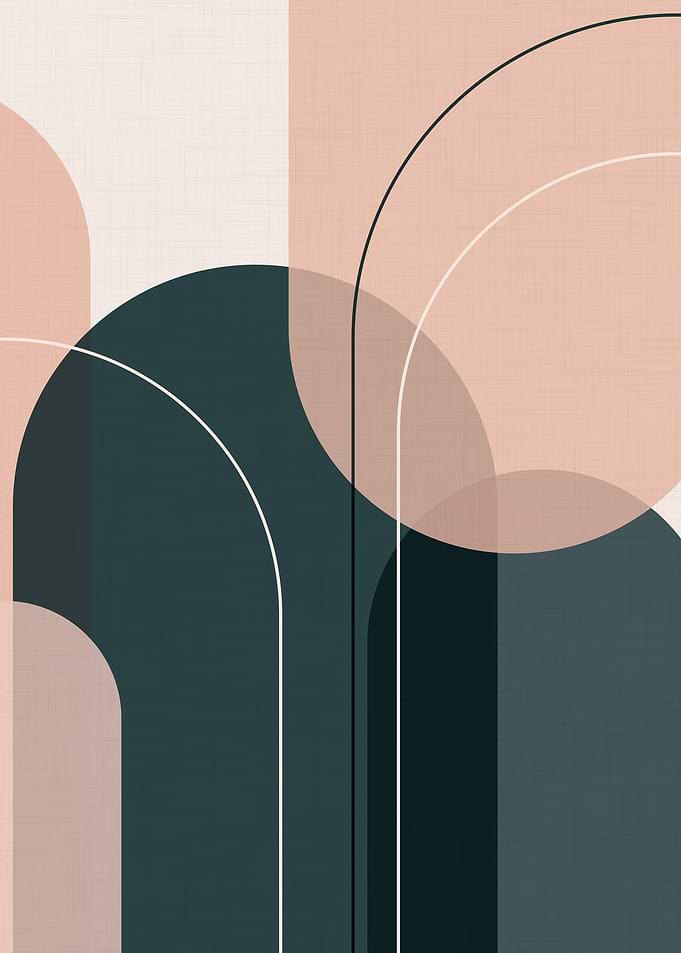 Abstract Geometric Shapes with Arcs