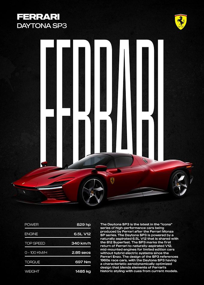 Ferrari Daytona SP3 Poster