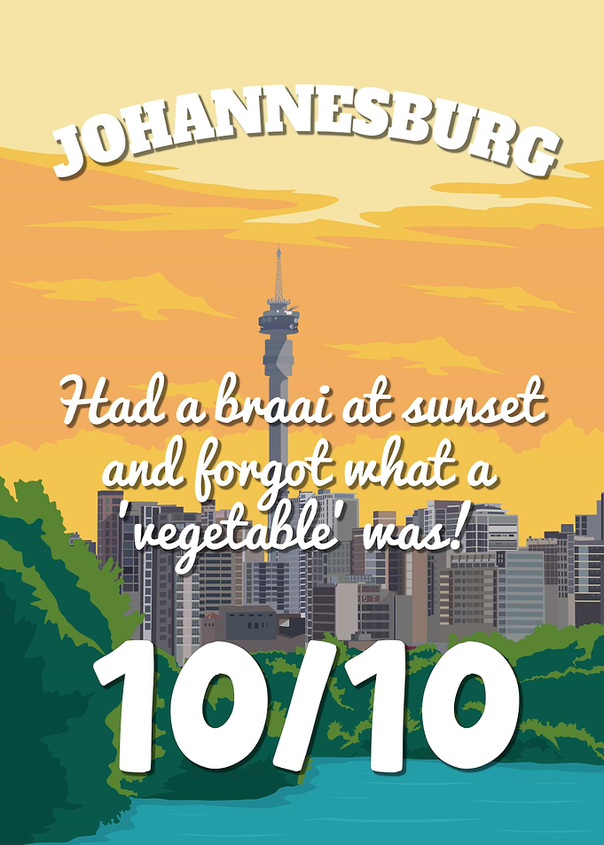 Johannesburg 10/10 - Funny Braai Sunset South Africa Skyline Poster