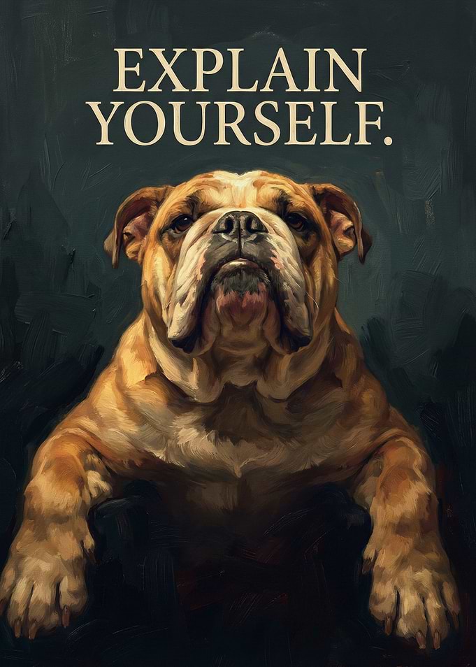 Bulldog 'Explain Yourself' Painting