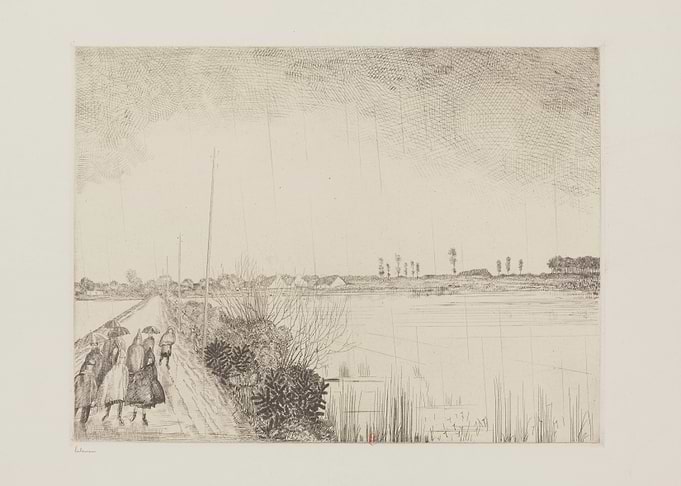 People Walking in the Rain