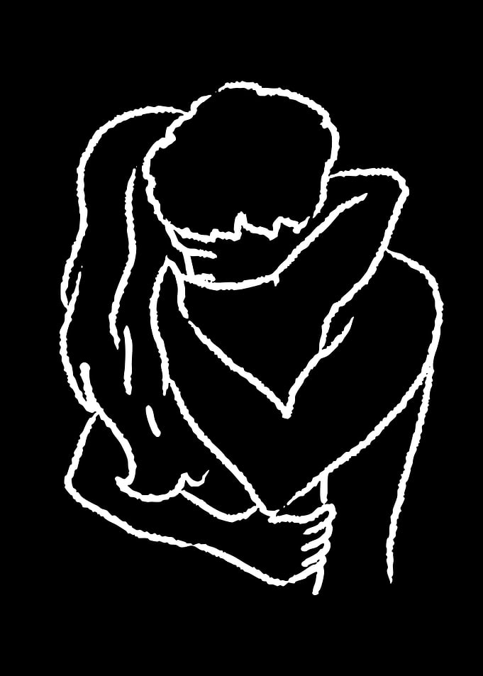 Couple Embracing Silhouette