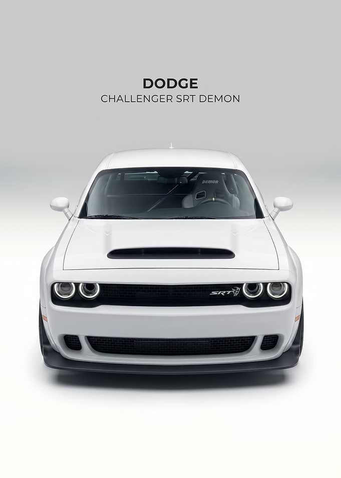 white Dodge Challenger SRT Demon
