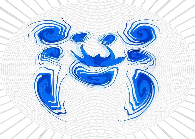 Abstract Blue Swirl Face 43SQ