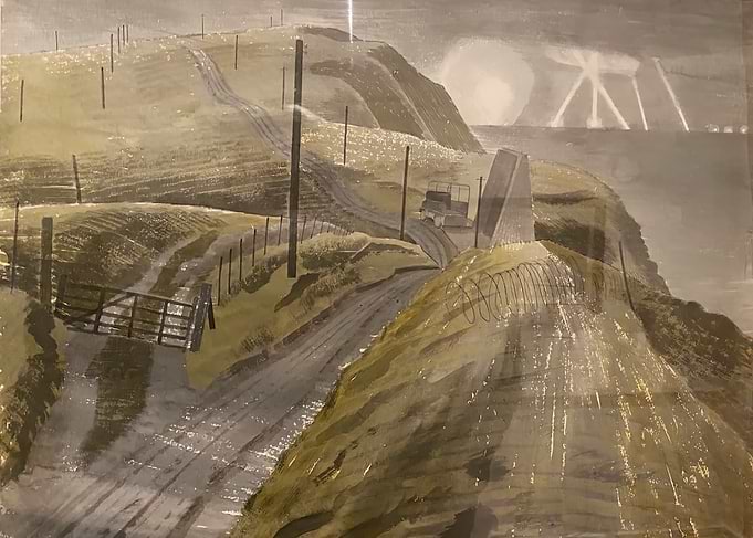 Coastal Military Landscape Painting