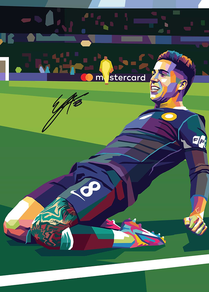 Football Player Celebrating Goal