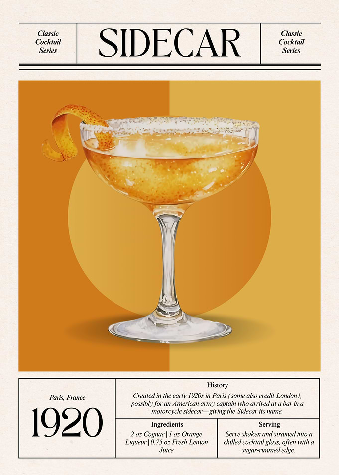 Vintage Sidecar Cocktail – Classic 1920s Parisian Elegance