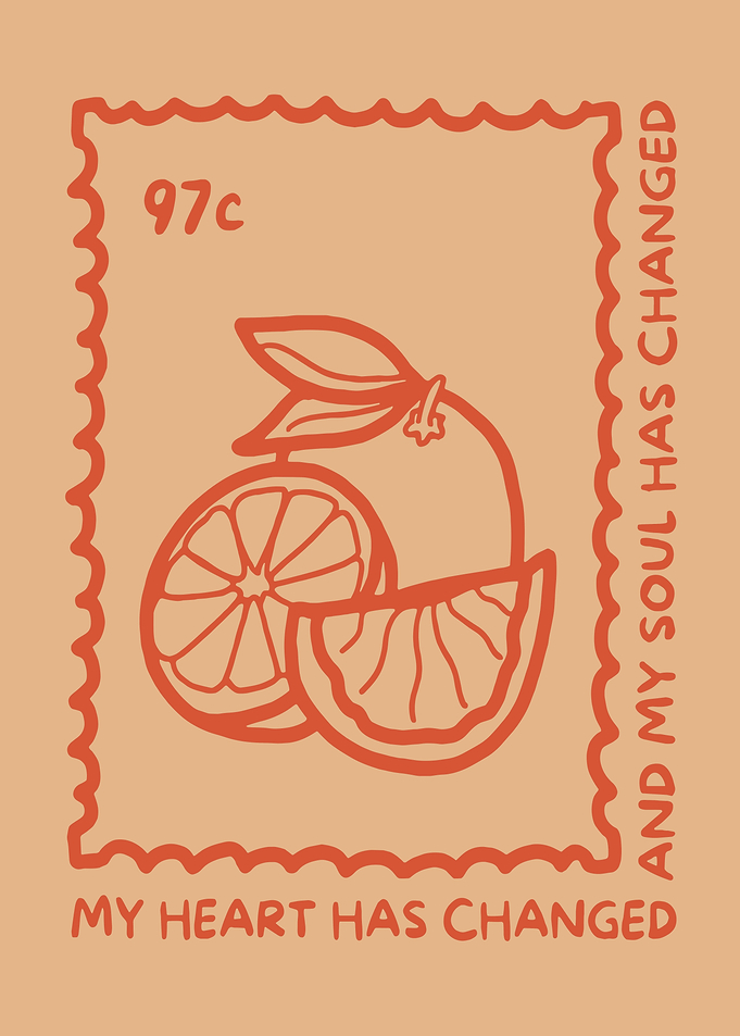 Orange Stamp with Text