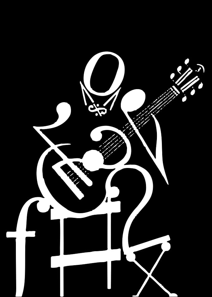 Musical Notes Guitar Art