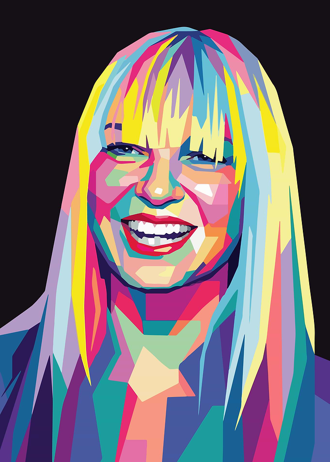 Colorful Pop Art Portrait of Sia