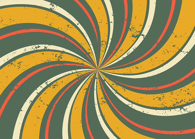 Retro Swirl Pattern with Grunge Texture