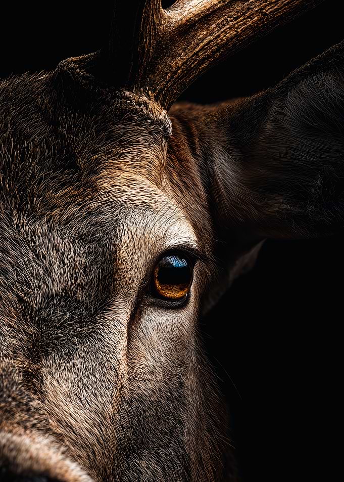 Deer Face Eye Antler Portrait