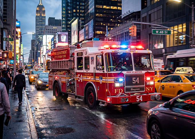 New York City Fire Truck in Times Square