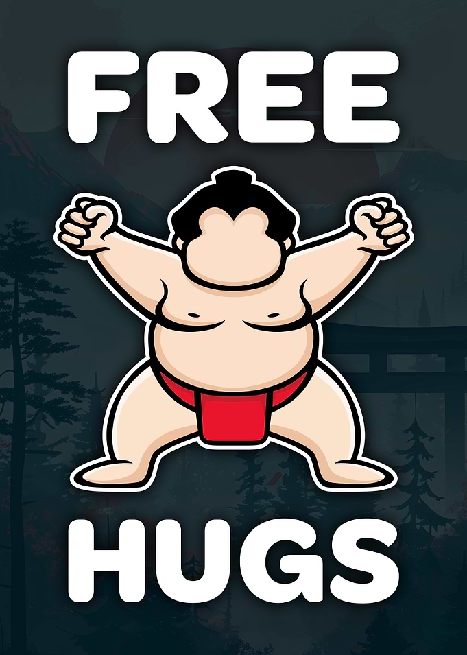 Sumo Wrestler Offering Free Hugs