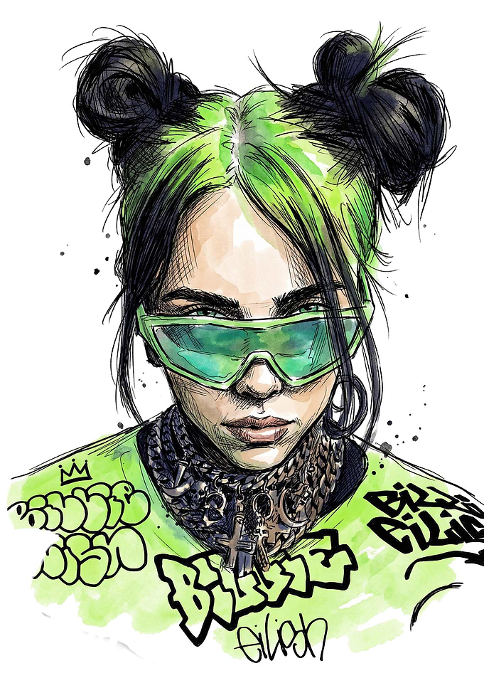 Billie Eilish Graffiti Art