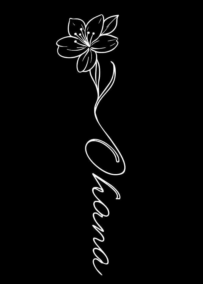 Floral 'Ohana' Text Art