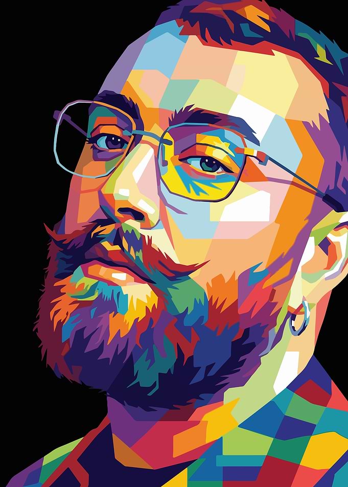 Colorful Pop Art Portrait of Sam Smith