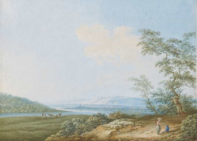 Pastoral Landscape with Figures and River