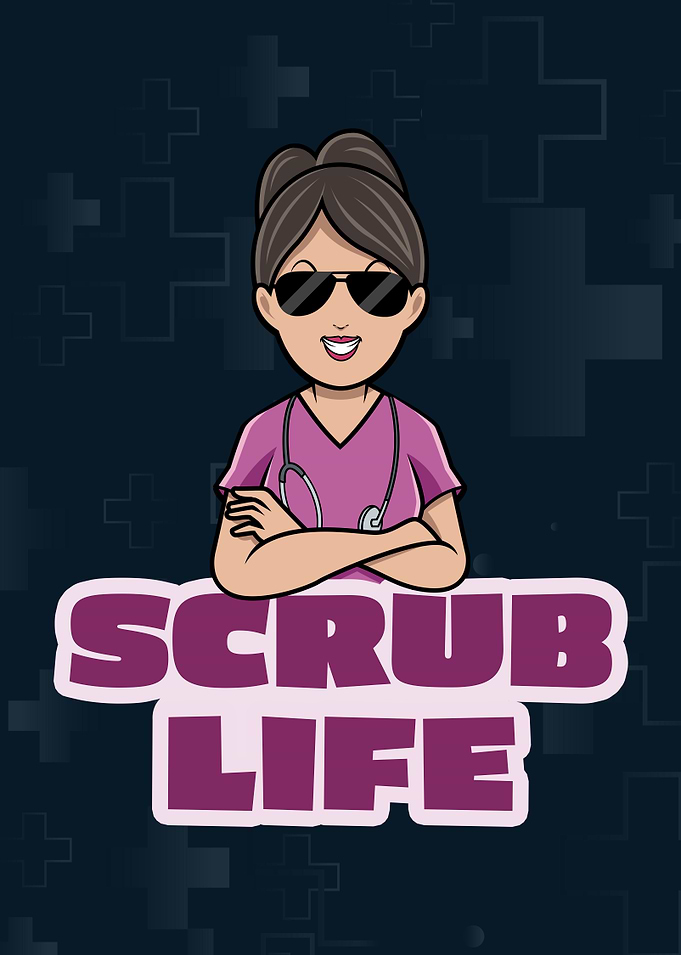 Scrub Life Nurse Cartoon