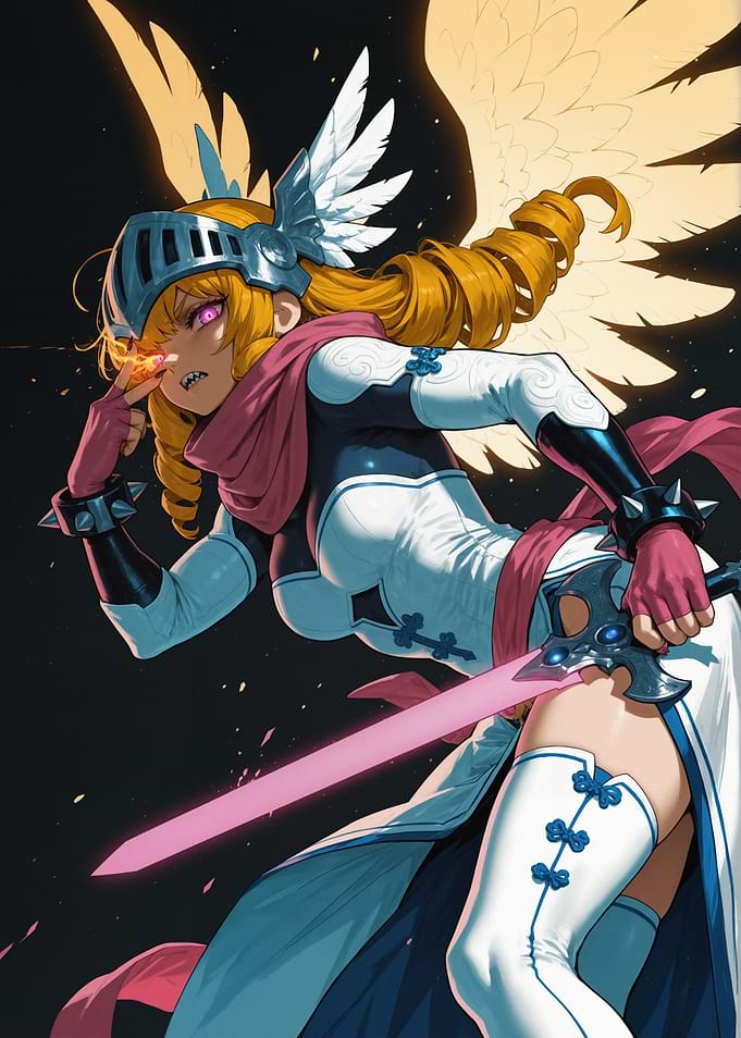 Anime Warrior with Glowing Sword