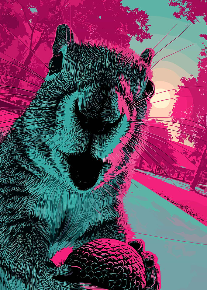Close-up of a Squirrel Holding a Nut